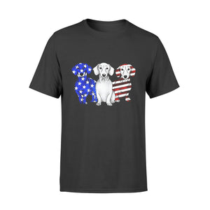 3 Dachshund Doxie Patriotic US American Flag July 4th Shirt T-Shirt