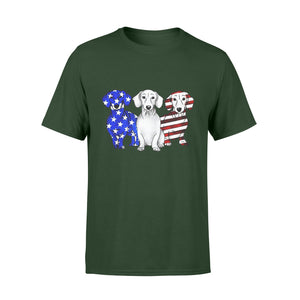 3 Dachshund Doxie Patriotic US American Flag July 4th Shirt T-Shirt
