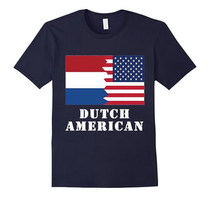 Dutch American Half Netherlands America Flag T-Shirt