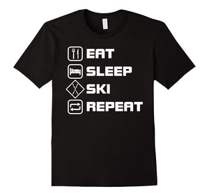 Eat Sleep Ski Repeat Funny Extreme Sports Gift T-Shirt