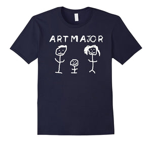 Art Major Funny Stick Figure Family T-Shirt