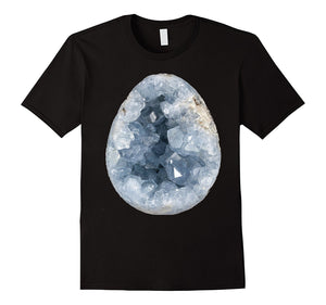 Celestite Egg Geode Light Blue On A Tee Shirt