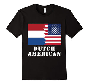 Dutch American Half Netherlands America Flag T-Shirt
