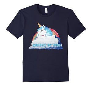 Always Be You Central Intelligent Unicorn Distressed T Shirt