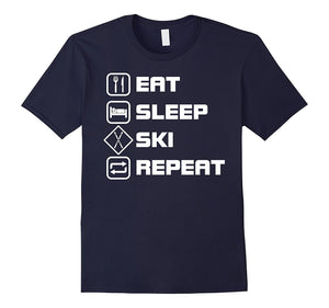 Eat Sleep Ski Repeat Funny Extreme Sports Gift T-Shirt
