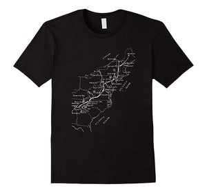 Appalachian Trail Hand-Drawn Map Vintage Look T-Shirt