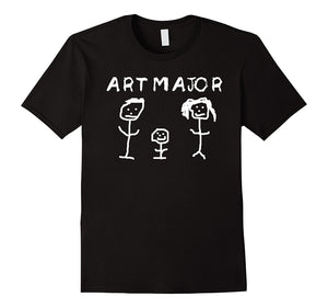 Art Major Funny Stick Figure Family T-Shirt