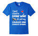 I Just Want To Drink Wine & Pet My Cavalier King Charles Spaniel Funny Dog Lover T-Shirt