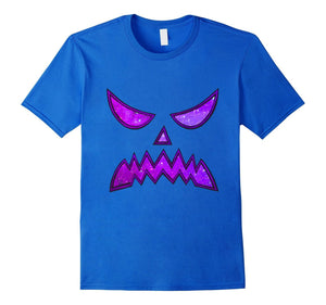Creepy Purple Galaxy Pumpkin Face T-Shirt