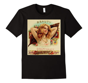Beauty Vintage Cigar Box Art On A Tee Shirt