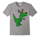 Cool Funny Christmas T-Rex Dinosaur With Antlers T-Shirt