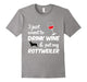 I Just Want To Drink Wine & Pet My Rottweiler Funny Dog Lover T-Shirt