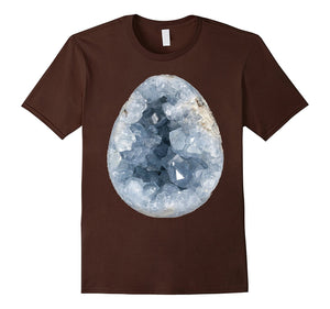 Celestite Egg Geode Light Blue On A Tee Shirt