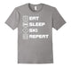 Eat Sleep Ski Repeat Funny Extreme Sports Gift T-Shirt