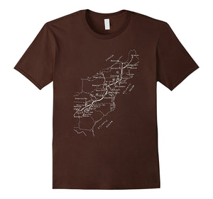 Appalachian Trail Hand-Drawn Map Vintage Look T-Shirt