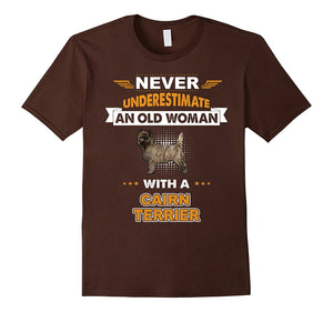 An Old Woman With Cairn Terrier T-Shirt
