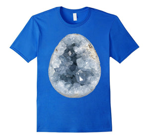 Celestite Egg Geode Light Blue On A Tee Shirt