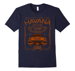 Cuban Classic Car T Shirt. Havana Car Orange Tee. Cuban Tee