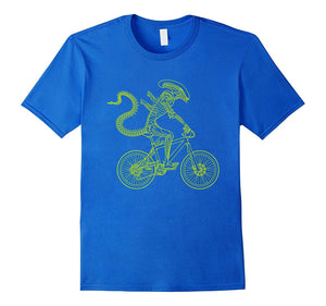 Alien Shirt: Alien Riding Bike Tshirt