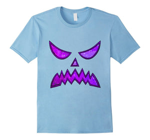 Creepy Purple Galaxy Pumpkin Face T-Shirt
