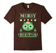 Christmas Cat T Shirt Cute Kitten Merry Xmas Santa Hat Tee