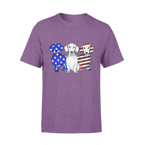 3 Dachshund Doxie Patriotic US American Flag July 4th Shirt T-Shirt
